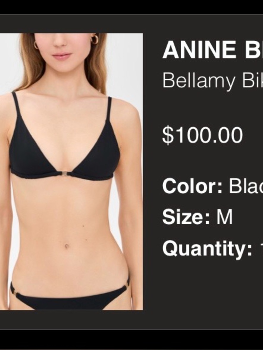 Anine Bing Black Bellamy Bikini Set